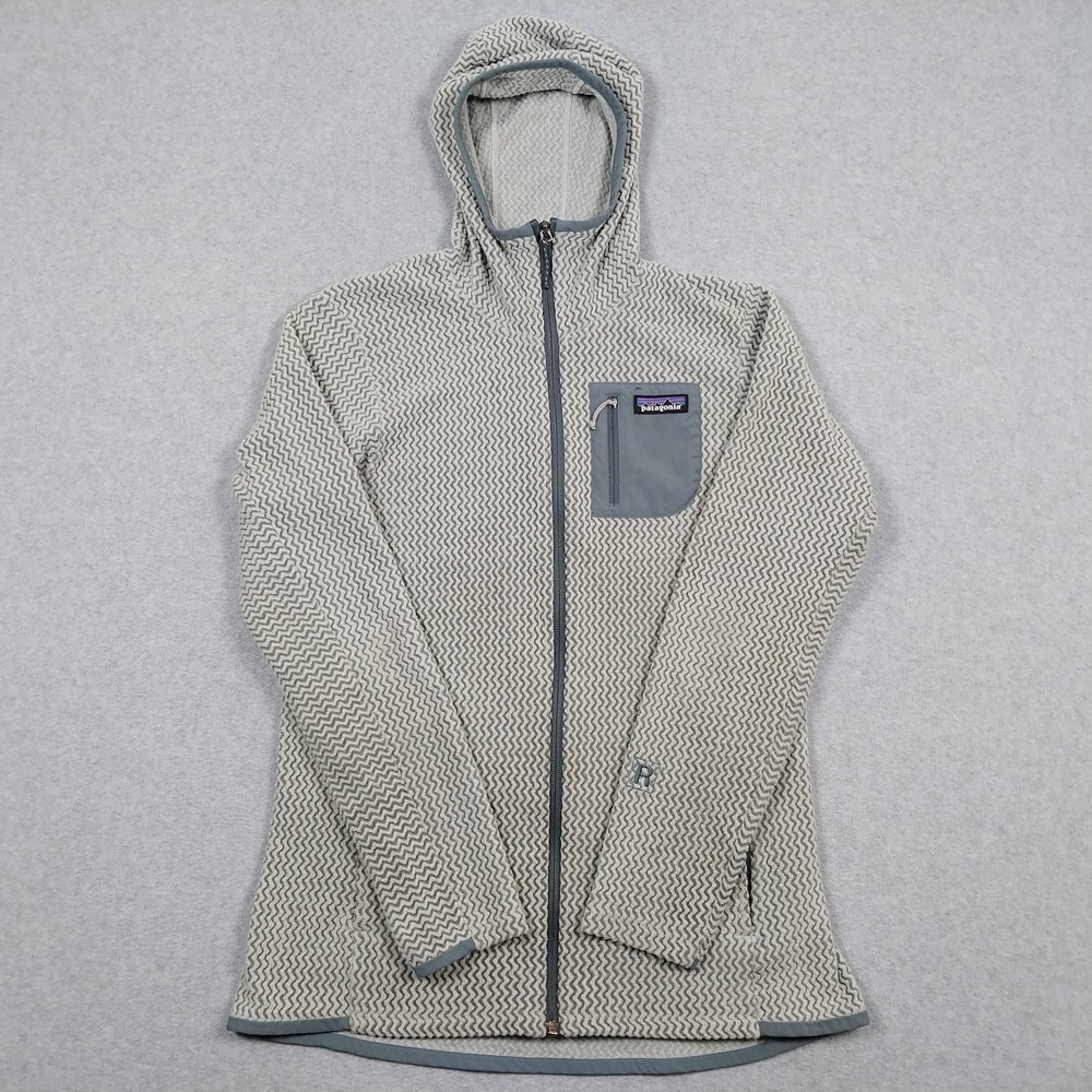Patagonia Jacket Womens Large Sleet Green R1 Air Full Zip Hoodie Outdoors Hiking
